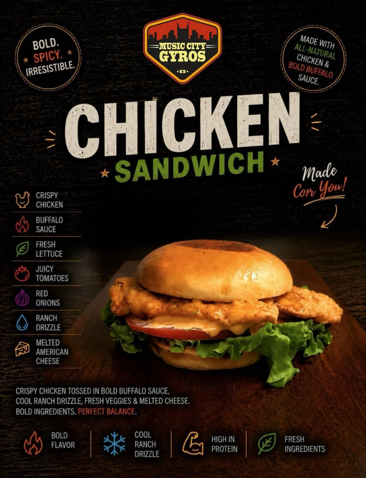 Chicken sandwich with lettuce and tomato