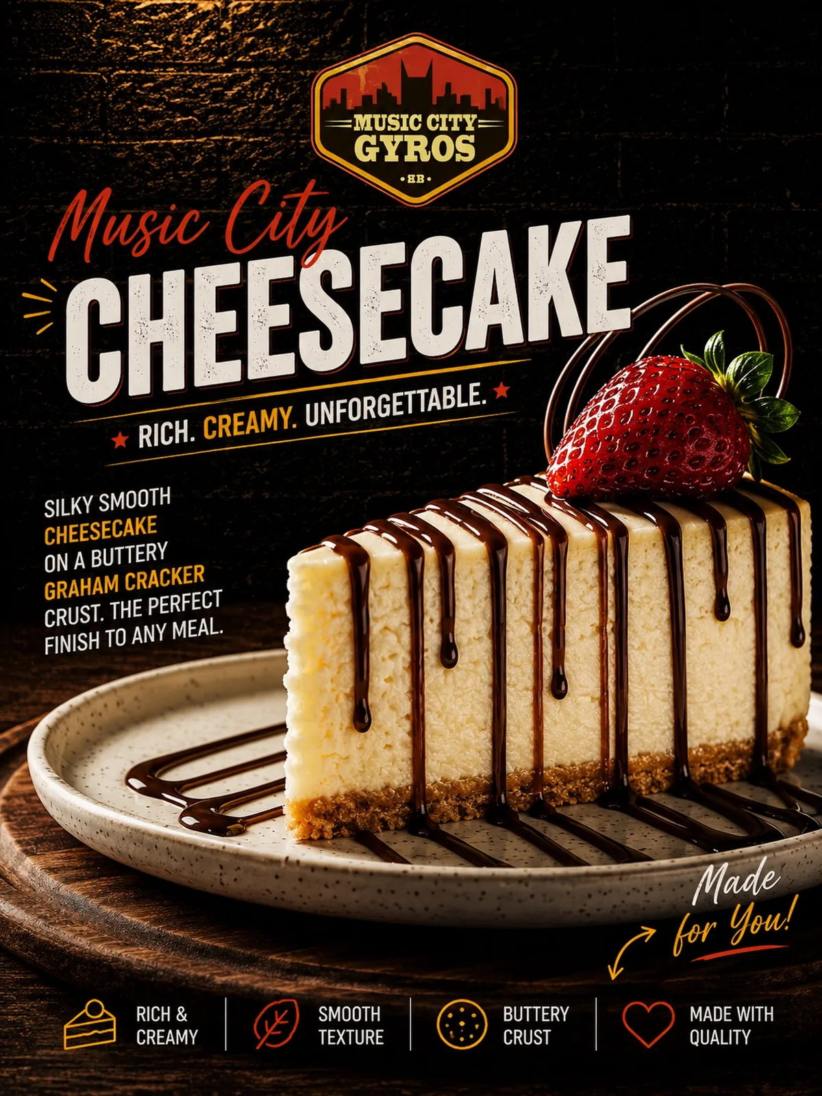 Cheesecake slice with strawberries